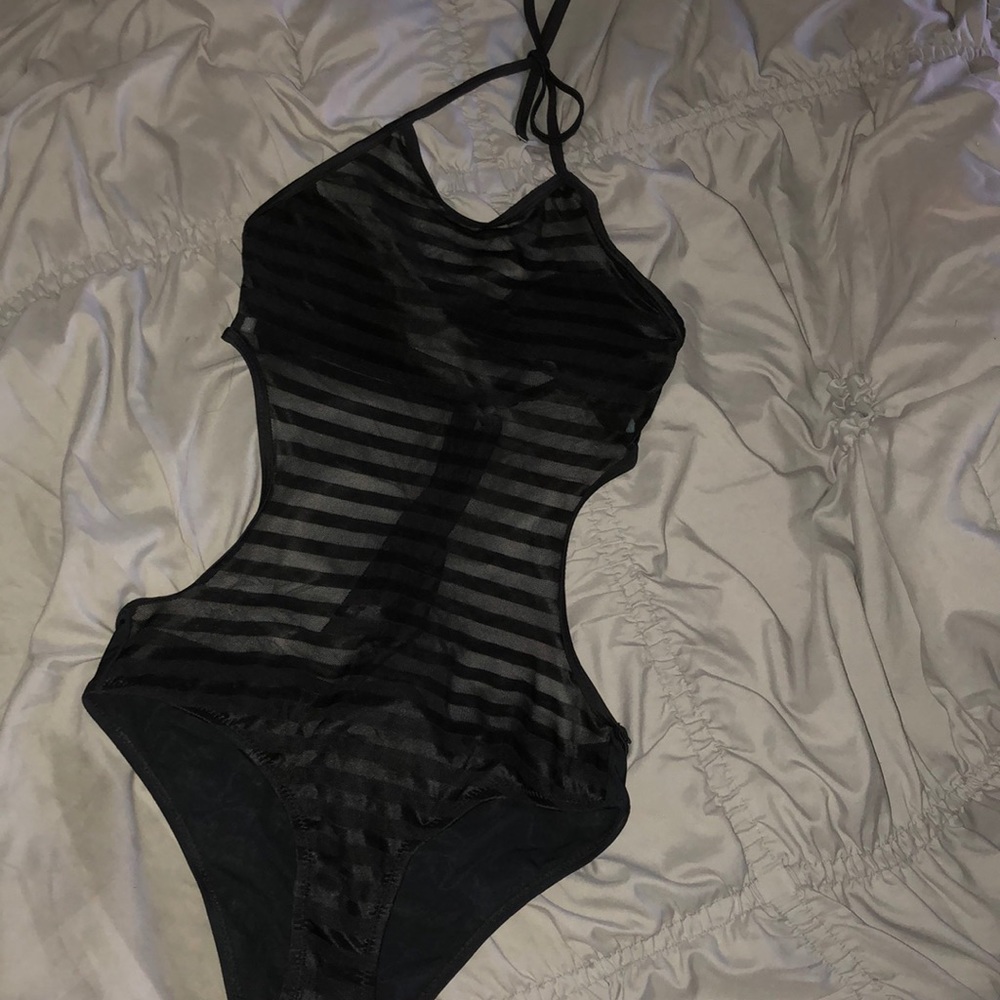 Black one piece swimsuit